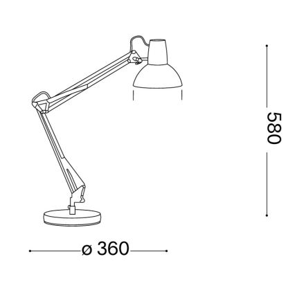 Ideal Lux - Stolna lampa WALLY 1xE27/42W/230V crna/bakrena