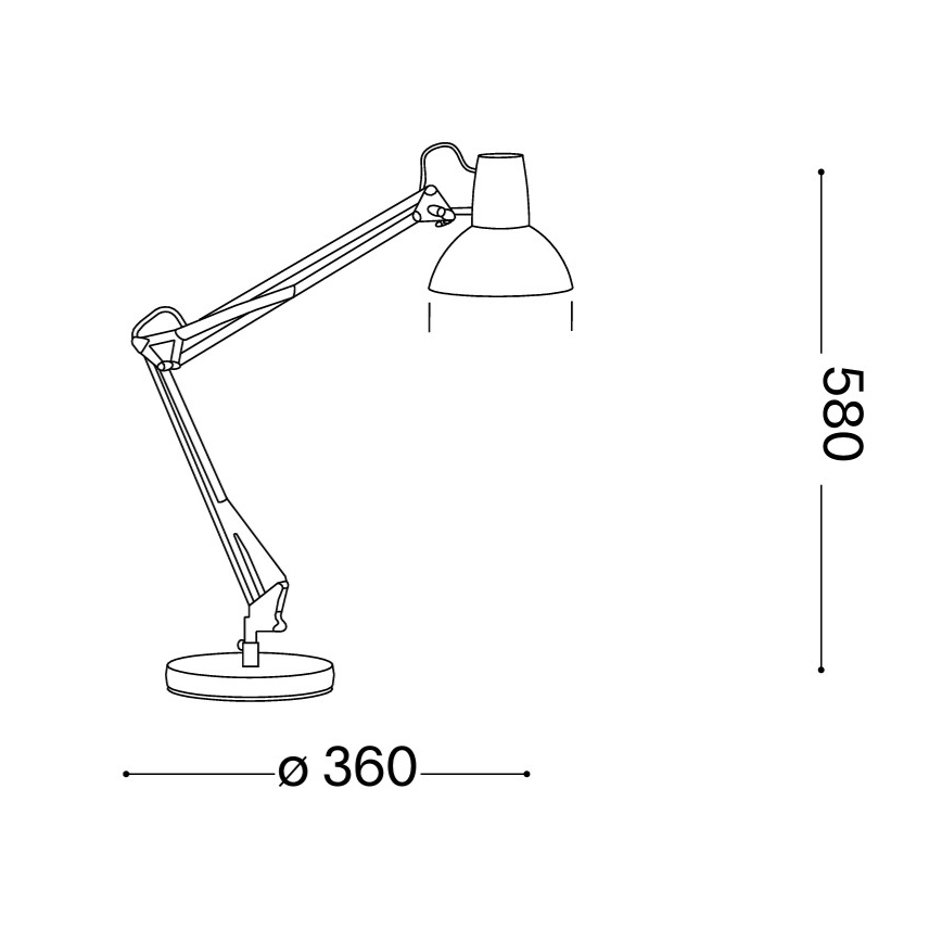 Ideal Lux - Stolna lampa WALLY 1xE27/42W/230V crna/bakrena