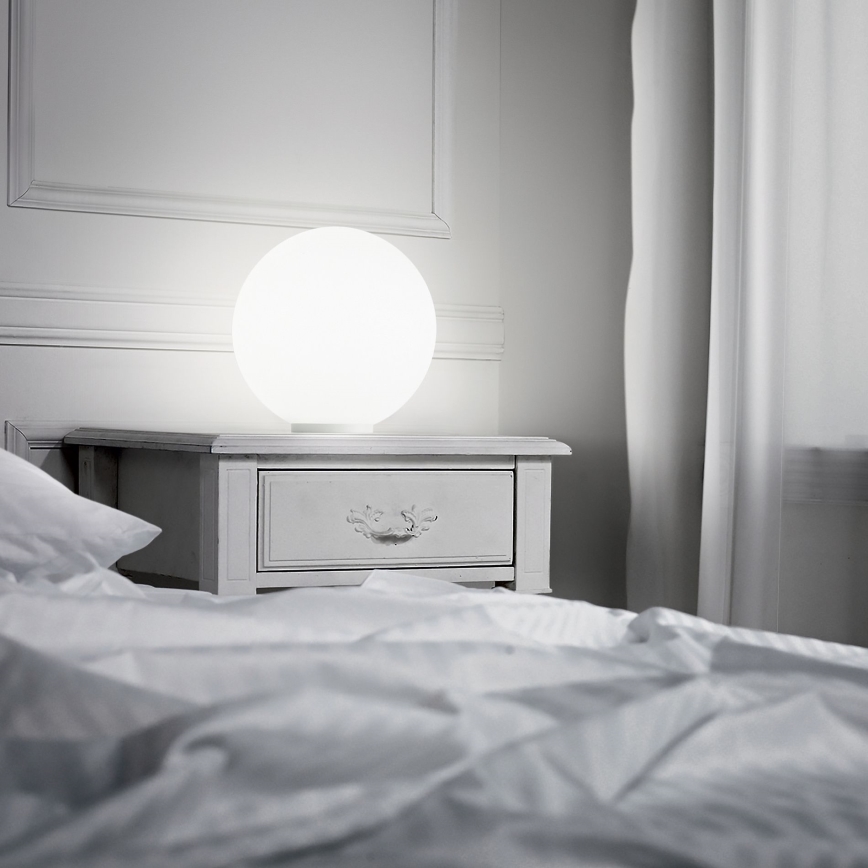 Ideal Lux - Stolna svjetiljka MAPA 1xE27/42W/230V Ø 30 cm bijela