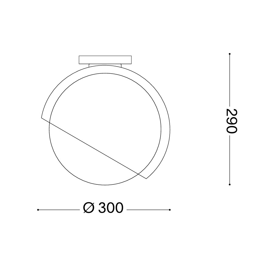 Ideal Lux - Stropna svjetiljka BLOOM 1xE27/42W/230V promjer 30 cm crna
