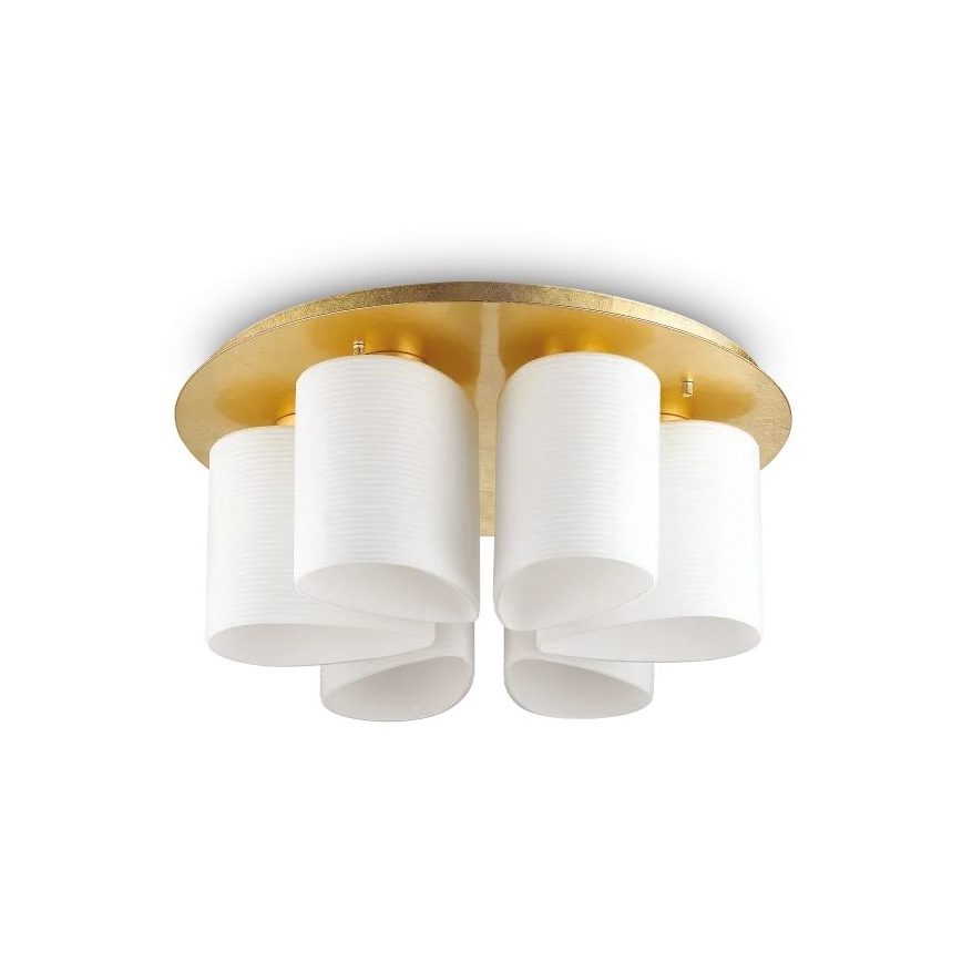Ideal Lux - Stropna svjetiljka DAISY 6xE27/52W/230V pr. 60 cm zlatna/bijela
