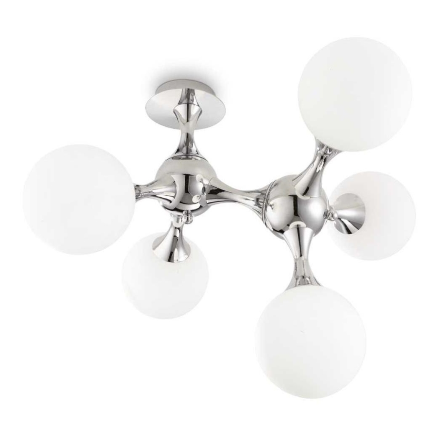 Ideal Lux - Stropna svjetiljka NODI 5xE14/28W/230V sjajni krom/bijela