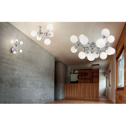 Ideal Lux - Stropni luster NODI 5xE14/28W/230V 50x55 cm sjajni krom/bijela