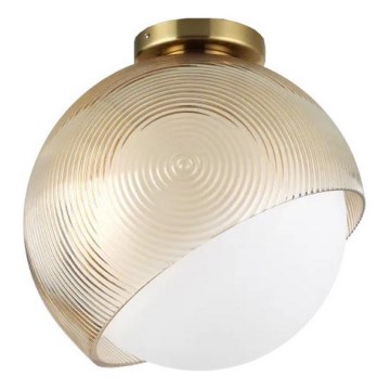 Ideal Lux - Stropno svjetlo BLOOM 1xE27/42W/230V Ø 30 cm zlatna/dimna bež