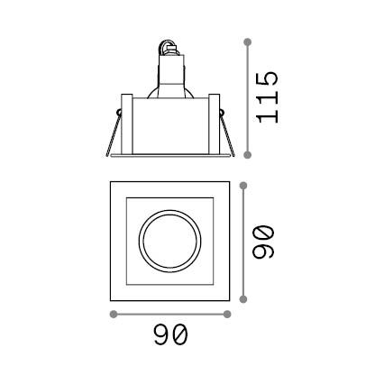 Ideal Lux - Ugradna stropna svjetiljka FUNKY 1xGU10/50W/230V 9x9 cm sjajni krom