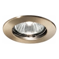 Ideal Lux - Ugradna stropna svjetiljka JAZZ 1xGU10/50W/230V promjer 7,7 cm brončana