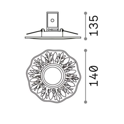 Ideal Lux - Ugradna stropna svjetiljka POLKA 1xGU10/50W/230V zlatna