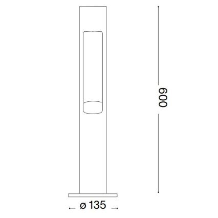 Ideal Lux - Vanjska lampa ACQUA 1xG9/15W/230V 60 cm IP44 antracit