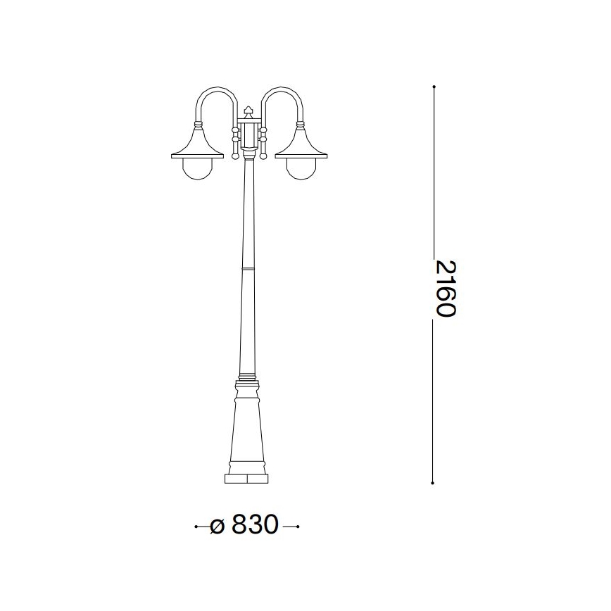 Ideal Lux - Vanjska lampa CIMA 2xE27/52W/230V 216 cm IP43 smeđa