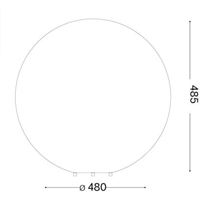 Ideal Lux - Vanjska lampa DORIS 1xE27/60W/230V Ø 48 cm IP44 siva