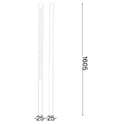 Ideal Lux - Vanjska LED svjetiljka JEDI LED/25W/230V 160 cm CRI 90 IP65 antracit