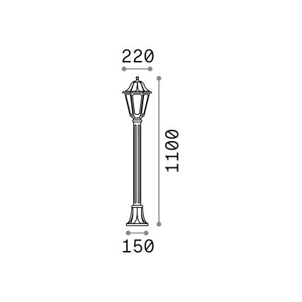 Ideal Lux - Vanjska podna lampa 1xE27/60W/230V crna IP44