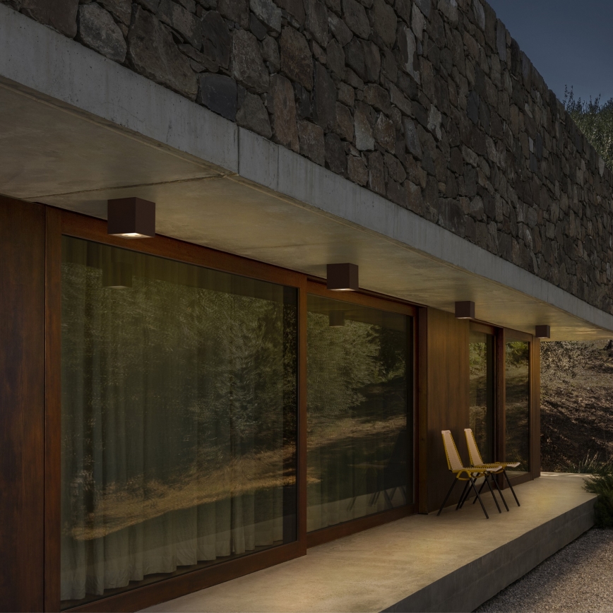 Ideal Lux - Vanjska reflektorska svjetiljka TECHO 1xGU10/20W/230V 9x9 cm IP54 smeđa