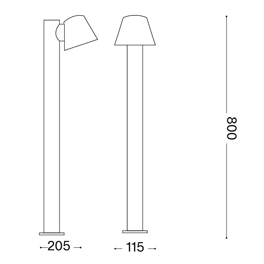 Ideal Lux - Vanjska svjetiljka GAS 1xGU10/35W/230V 80 cm IP43 smeđa