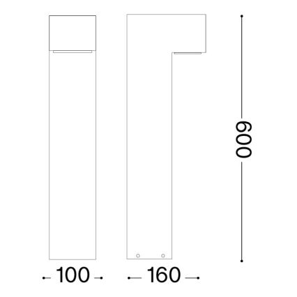 Ideal Lux - Vanjska svjetiljka SIRIO 1xGX53/9W/230V 60 cm IP65 smeđa