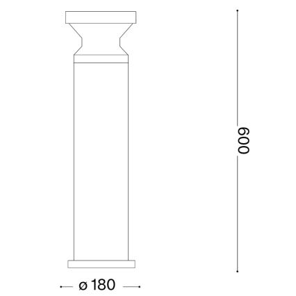 Ideal Lux - Vanjska svjetiljka TORRE 1xE27/15W/230V 60 cm IP65 crna