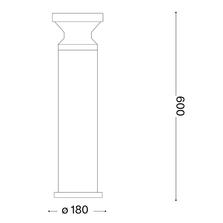Ideal Lux - Vanjska svjetiljka TORRE 1xE27/15W/230V 60 cm IP65 crna