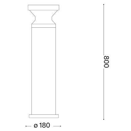 Ideal Lux - Vanjska svjetiljka TORRE 1xE27/15W/230V 80 cm IP65 crna