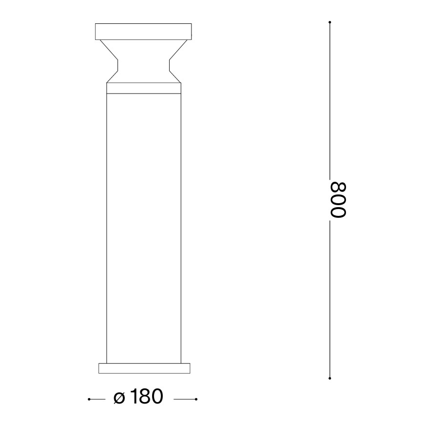 Ideal Lux - Vanjska svjetiljka TORRE 1xE27/15W/230V 80 cm IP65 crna