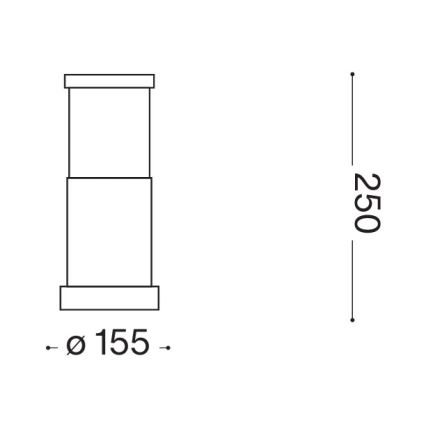 Ideal Lux - Vanjska svjetiljka TRONCO 1xE27/42W/230V 25 cm IP65 crna