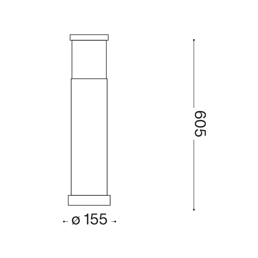 Ideal Lux - Vanjska svjetiljka TRONCO 1xE27/42W/230V 60 cm IP65 siva