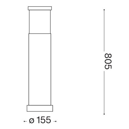 Ideal Lux - Vanjska svjetiljka TRONCO 1xE27/42W/230V 80 cm IP65 siva