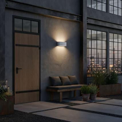 Ideal Lux - Vanjska zidna svjetiljka ANDROMEDA 1xE27/60W/230V IP55 siva