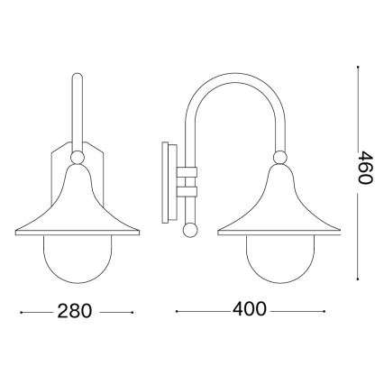 Ideal Lux - Vanjska zidna svjetiljka CIMA 1xE27/52W/230V IP43 antracit