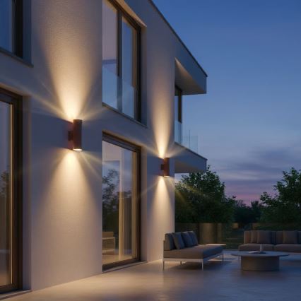 Ideal Lux - Vanjska zidna svjetiljka GUN 1xGU10/35W/230V 21 cm IP44 smeđa