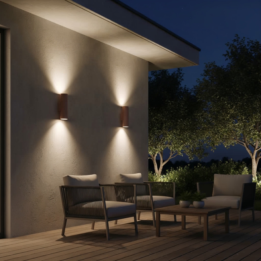 Ideal Lux - Vanjska zidna svjetiljka GUN 1xGU10/35W/230V 21 cm IP44 smeđa