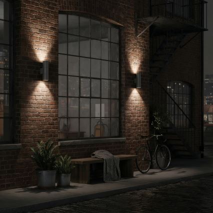 Ideal Lux - Vanjska zidna svjetiljka GUN 2xGU10/35W/230V IP44 antracit