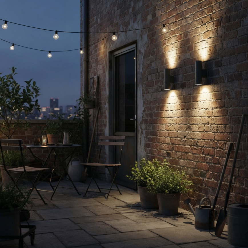 Ideal Lux - Vanjska zidna svjetiljka GUN 2xGU10/35W/230V IP44 antracit