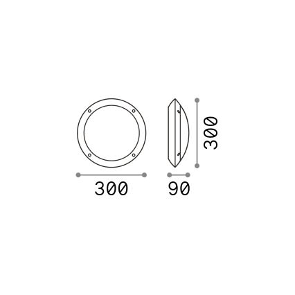 Ideal Lux - Vanjska zidna svjetiljka POLAR 1xE27/23W/230V IP66 crna