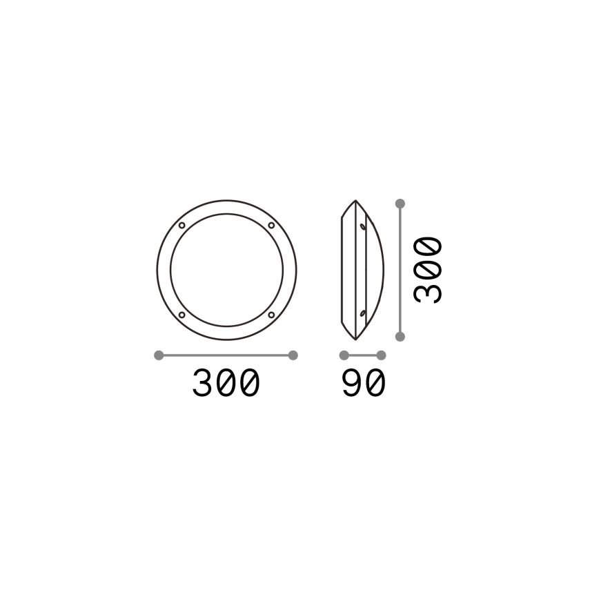 Ideal Lux - Vanjska zidna svjetiljka POLAR 1xE27/23W/230V IP66 crna