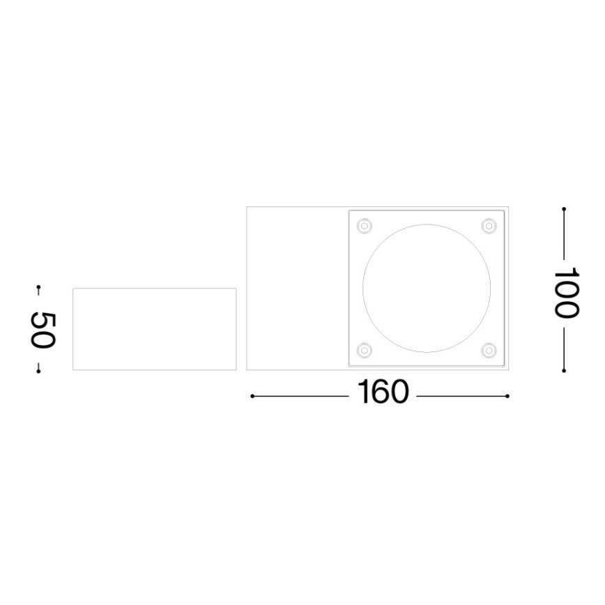 Ideal Lux - Vanjska zidna svjetiljka SIRIO 1xGX53/9W/230V IP65 antracit