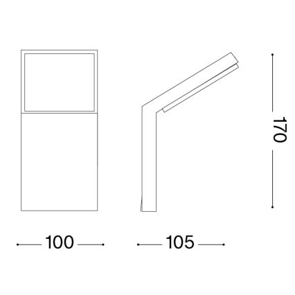 Ideal Lux - LED vanjsko zidno svjetlo STYLE LED/8,5W/230V 3000K CRI 90 IP54 crna