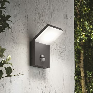 Ideal Lux - vanjsko LED svjetlo s detektorom pokreta STYLE LED/9W/230V 4000K CRI 90 IP54 antracit