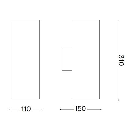 Ideal Lux - Vanjsko zidno svjetlo GUN 1xE27/60W/230V 31 cm IP54 siva