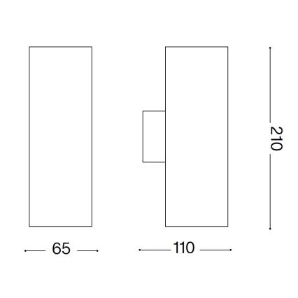 Ideal Lux - Vanjsko zidno svjetlo GUN 1xGU10/35W/230V 21 cm IP44 siva
