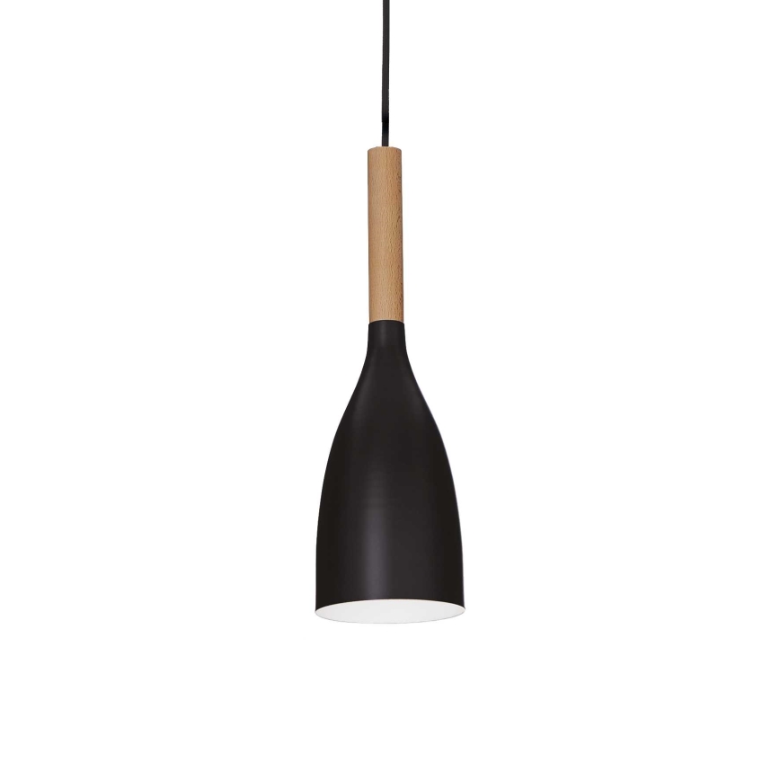 Ideal Lux - Viseća svjetiljka na kabelu MANHATTAN 1xE14/40W/230V Ø 11 cm crna/bukva