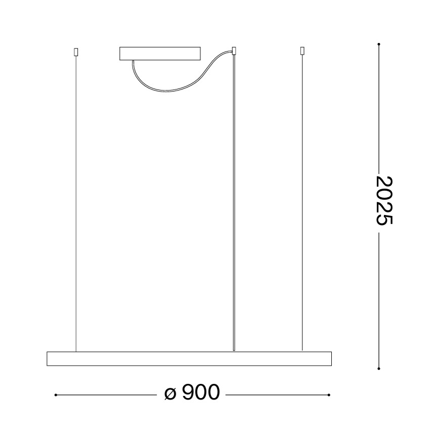 Ideal Lux - LED luster na sajli ORACLE SLIM LED/53W/230V 3000K CRI 90 Ø 90 cm zlatna