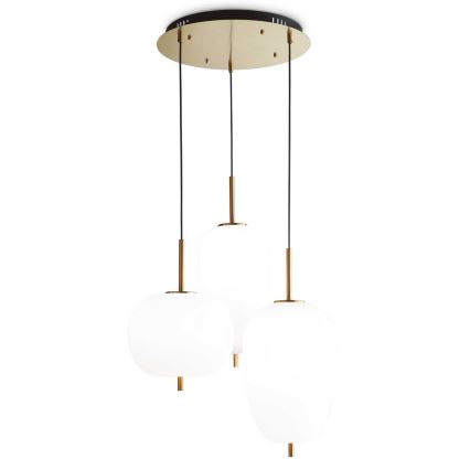 Ideal Lux - Viseći LED luster na sajli UMILE LED/55W/230V Ø 63 cm CRI 90 mesing/bijela