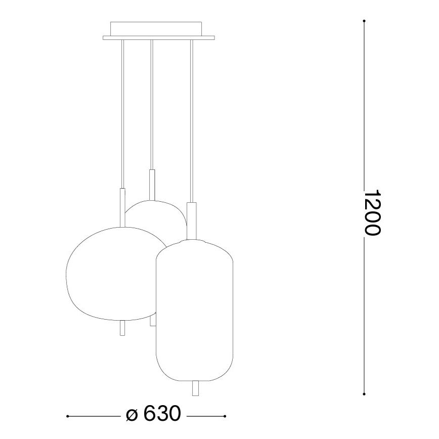 Ideal Lux - Viseći LED luster na sajli UMILE LED/55W/230V Ø 63 cm CRI 90 mesing/bijela