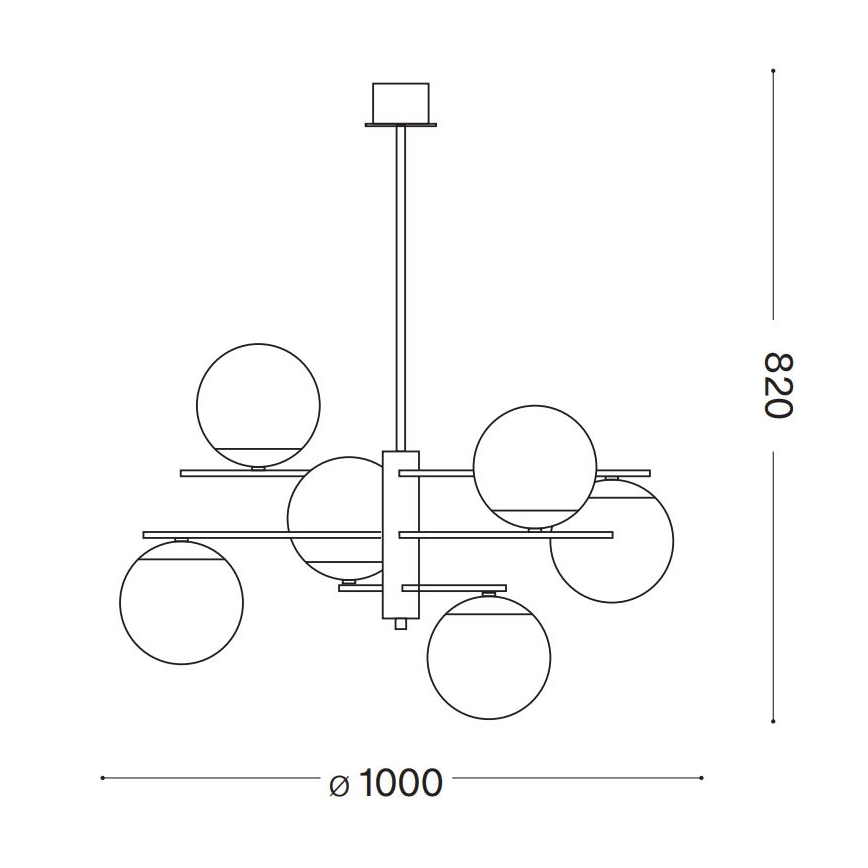 Ideal Lux - Viseći luster GOURMET 6xE14/28W/230V pr. 100 cm zlatna