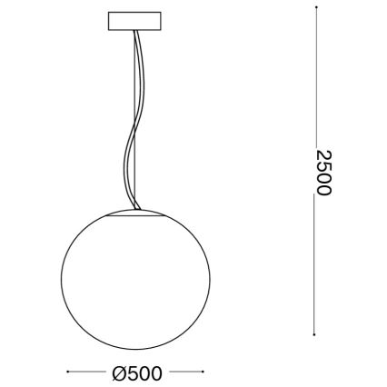 Ideal Lux - Viseći luster na kabelu MAPA 1xE27/42W/230V promjer 50 cm bijela