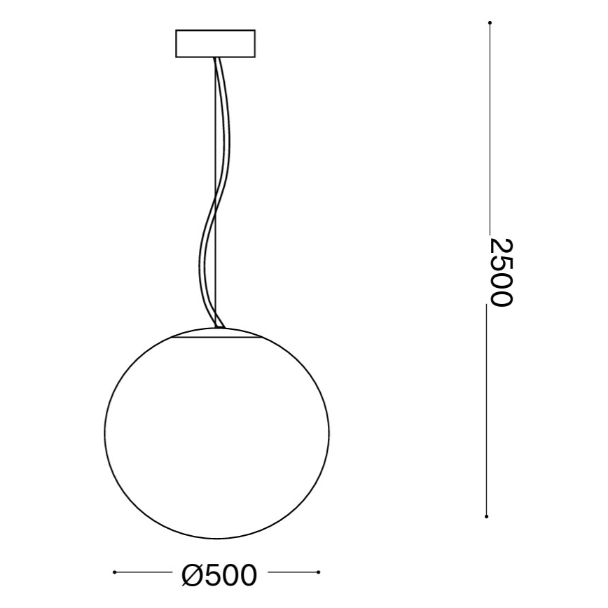 Ideal Lux - Viseći luster na kabelu MAPA 1xE27/42W/230V promjer 50 cm bijela