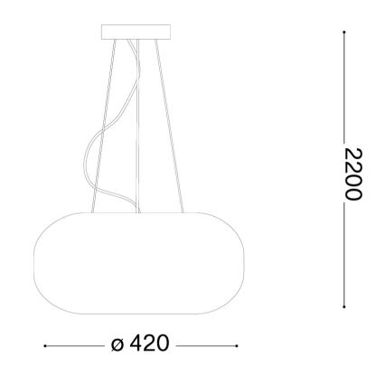 Ideal Lux - Viseći luster na kabelu ULISSE 3x E27/60W/230V Ø 42 cm bijela