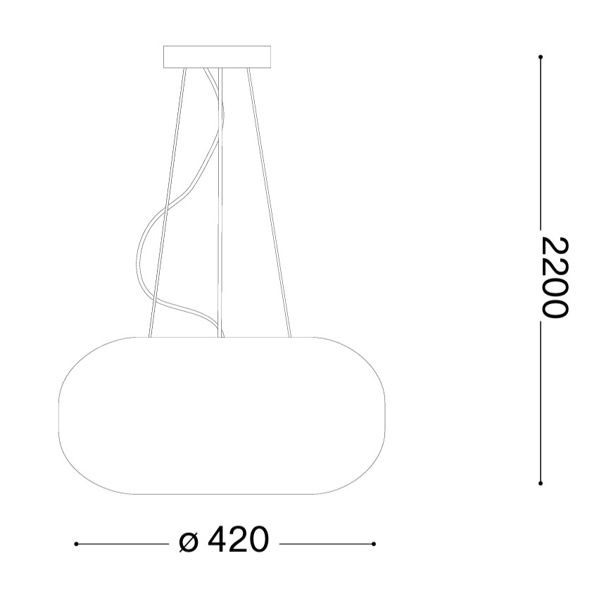 Ideal Lux - Viseći luster na kabelu ULISSE 3x E27/60W/230V Ø 42 cm bijela