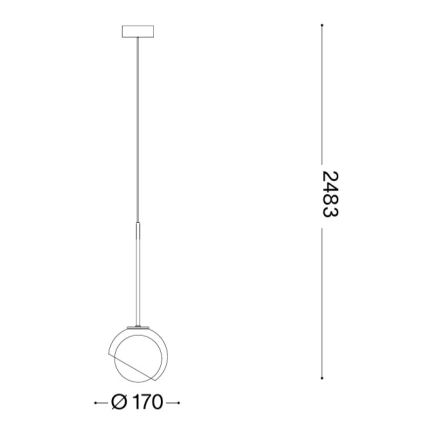 Ideal Lux - Viseći luster na sajli BLOOM 1xE27/42W/230V Ø 17 cm crni
