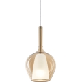 Ideal Lux - Viseći luster na sajli KALIQUE 1xE27/42W/230V Ø 18 cm dimljeno bež